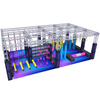 custom glow ninja obstacle course manufacturer with LED lights and modular steel structure