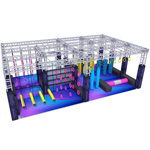 custom glow ninja obstacle course manufacturer with LED lights and modular steel structure