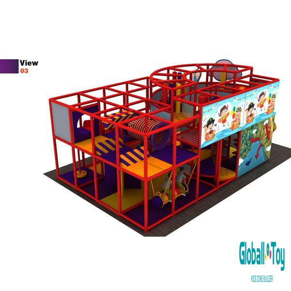 تصميم نموذجي لملعب داخلي مع زخارف على شكل طائرة
