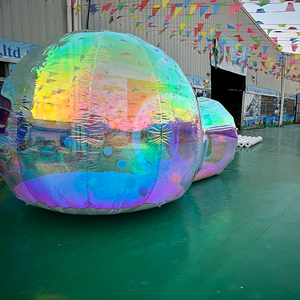 Iridescent inflatable bubble tent for kids soft play setup