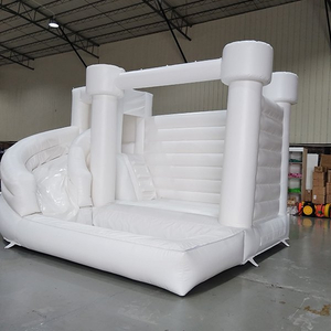 White Inflatable Castle Slide for Kids Birthday Rental Events