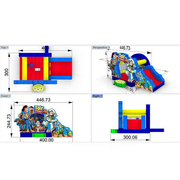 TOY STORY JUMPING CASTLE COMBO con diapositiva per il fornitore di fiere
