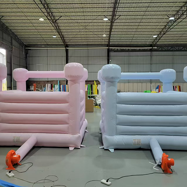 mini pastel inflatable castle for indoor outdoor fun
