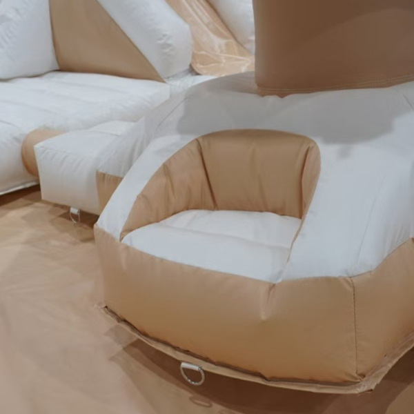 Indoor Inflatable Beige and White Kids Castle Tunnel Structure for Soft Play Area Manufacturer