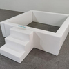 White square soft playpen with toddler stairs