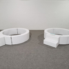 white circular soft pit set for kids party indoor use