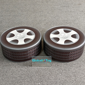 Tire shaped soft round mats for indoor driving play area