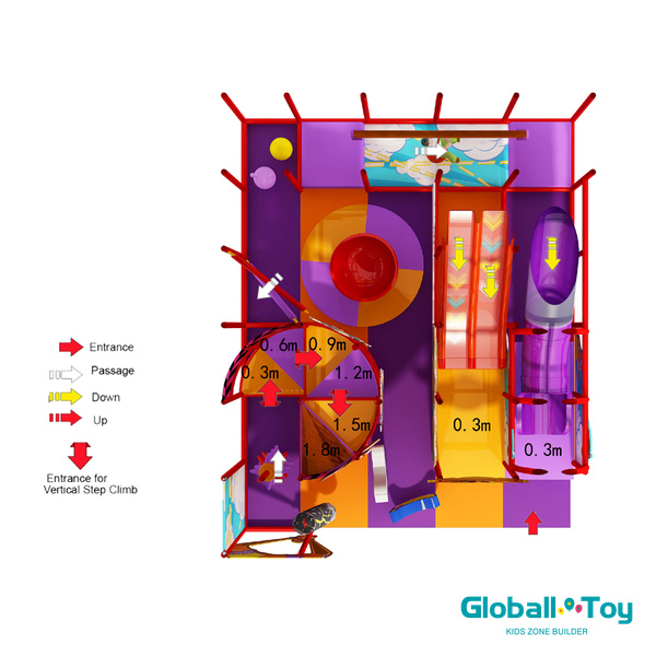 custom airplane indoor playground soft play with obstacle course modules