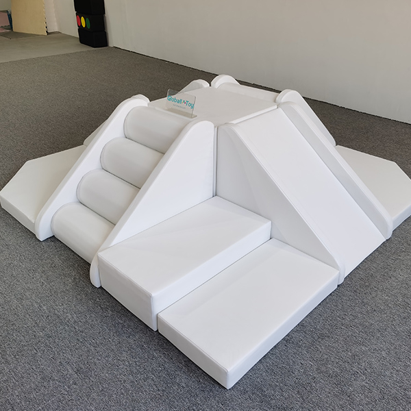 White soft play climb and slide set for toddlers
