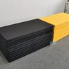 black and yellow soft play mat stack for kids gym