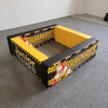 Square indoor play yard with caution tape graphics for soft play centers