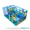shark theme indoor playground with ball pit and double slides
