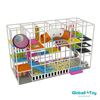 commercial indoor play equipment 3 level design with tunnel and climbing net