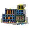 commercial trampoline and adventure park layout design with climbing structure