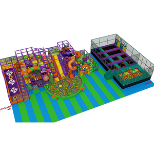 trampoline park indoor playground with slides ball pit and climbing structures for kids