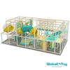Playground macio personalizado com piscina de bolinhas e escorregador tubular para crianças