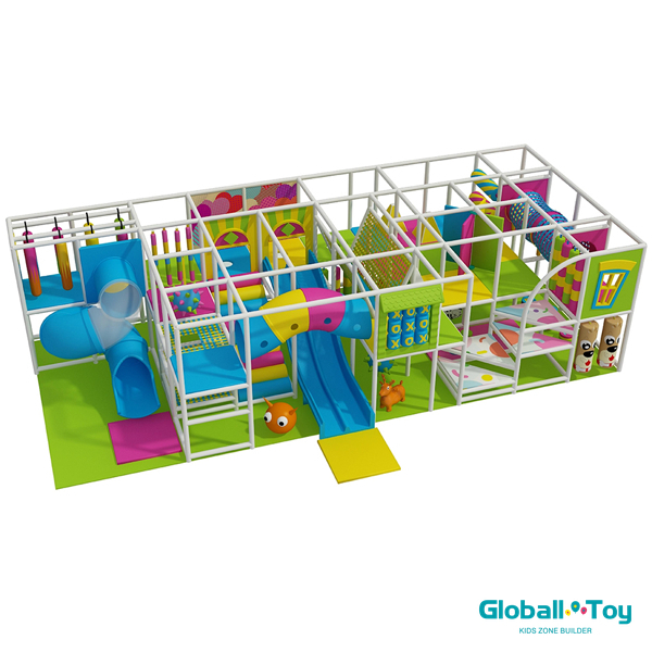 commercial indoor soft play with slide and obstacles for kids center