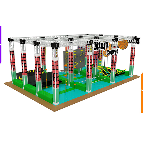 professional ninja warrior structure for gym trampoline park and entertainment center