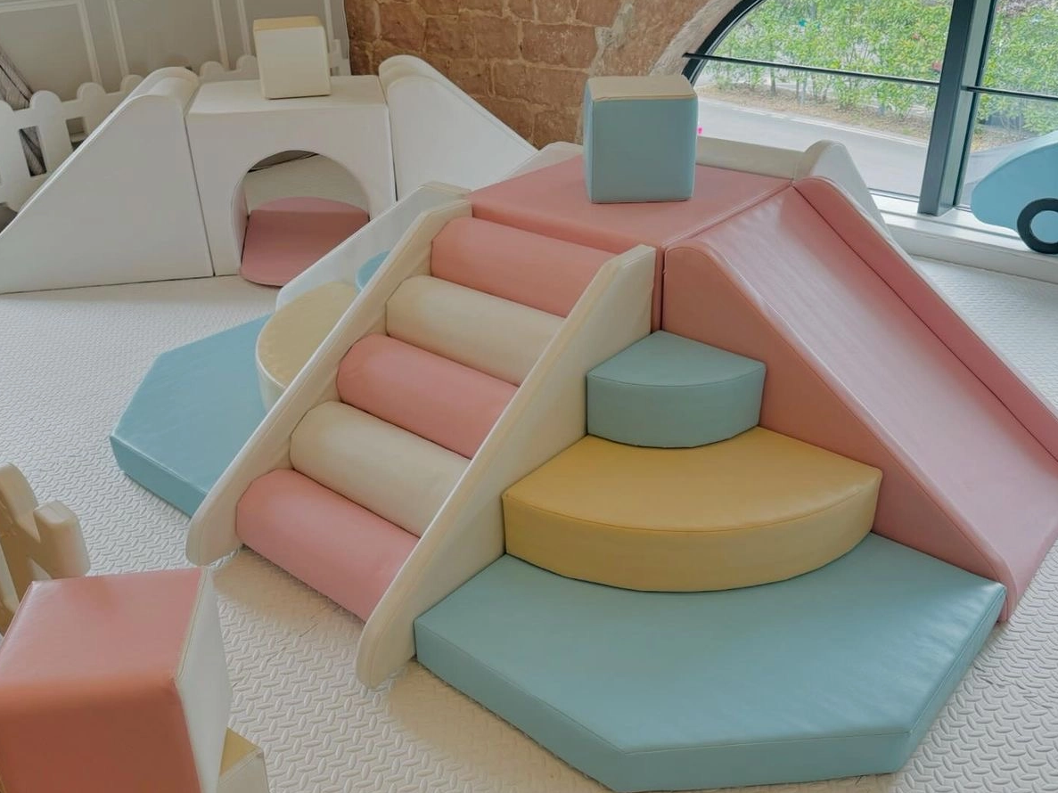 Pastel Soft Play Climbing And Slide Set for Indoor Toddler Playground | Safe Play Equipment by Globalltoy