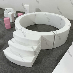 White Soft Play Tunnel and Slide Set for Toddlers Indoor Fun
