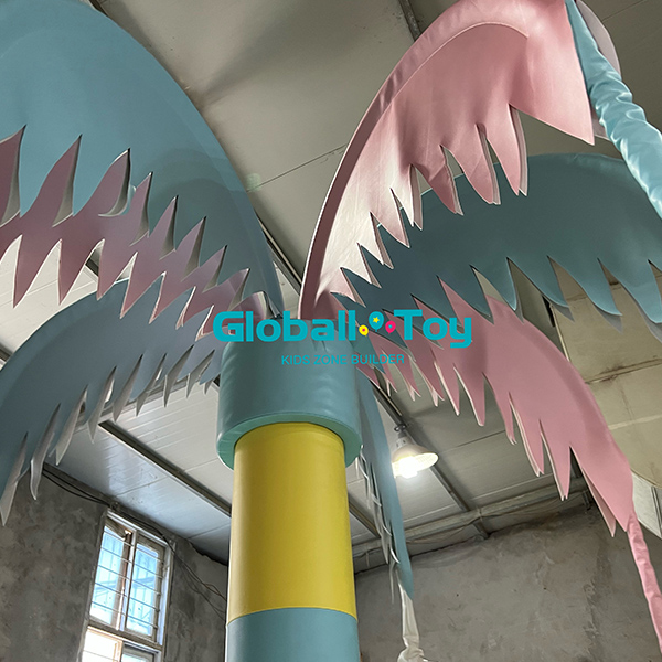Indoor Palm Tree Soft Play Rotator with Ball Swings for Amusement Use