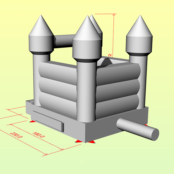 Dessin 3D Château blanc gonflable pour les enfants Party avec souffleur d'air