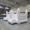 Dual white inflatable jumper castle setup for weddings