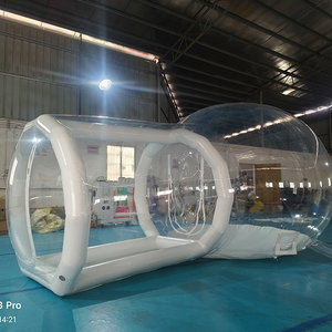 Transparent inflatable bubble tent with double room design