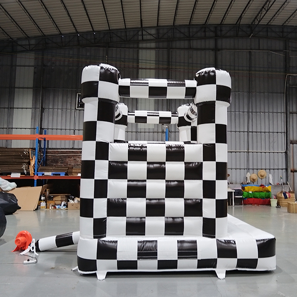 Modern Style Checkerboard Bounce House for Outdoor Festival Quote