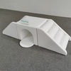 White soft play tunnel with climbing steps for toddlers
