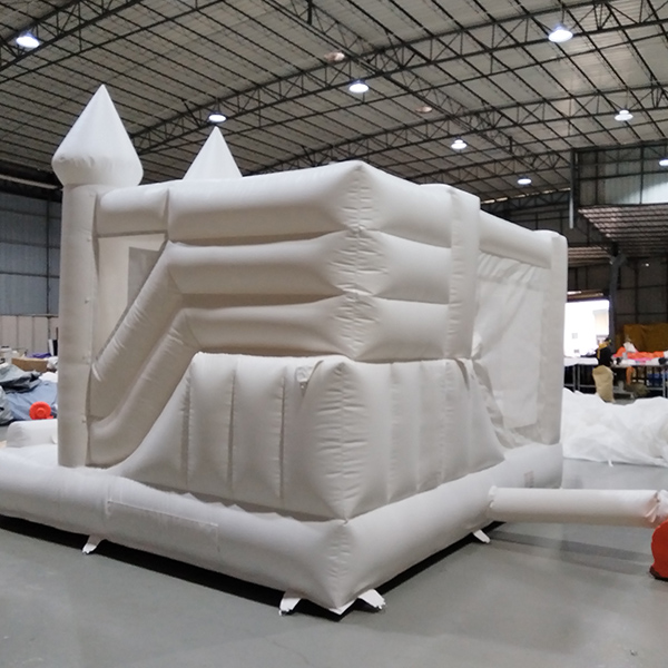 Deluxe Inflable Inflable White Mesh Castle Slide House para niños