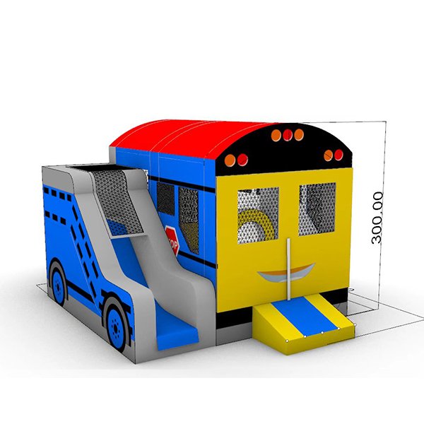 Diseño digital combinado de diapositivas de autobuses inflables para el exportador de juegos de entretenimiento para niños