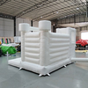 Soft play inflatable white castle jumper with blower pipe