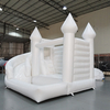 Combo château gonflable blanc avec toboggan incurvé pour les enfants