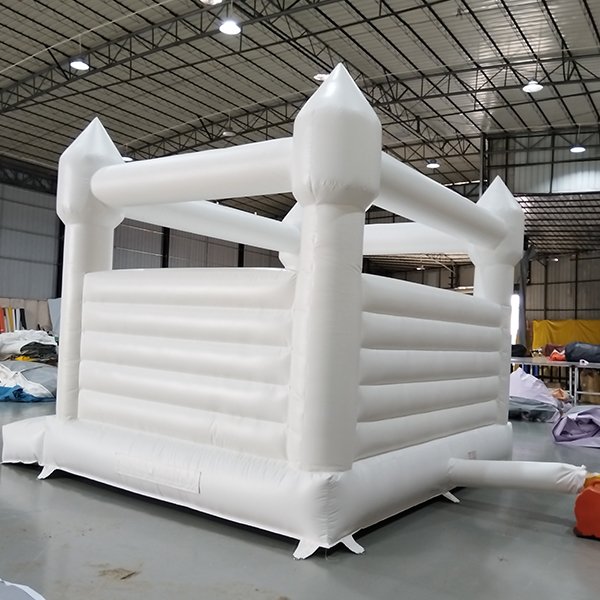 Large white square inflatable castle for garden play