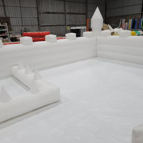 Large White Inflatable Fortress With Arch Entrance For Event Rentals