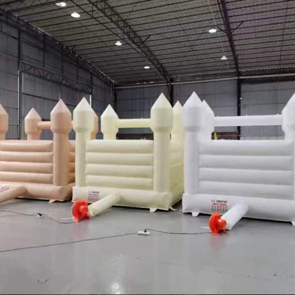 Pointed Tower Bounce House in Beige PVC for Outdoor Events Manufacturer