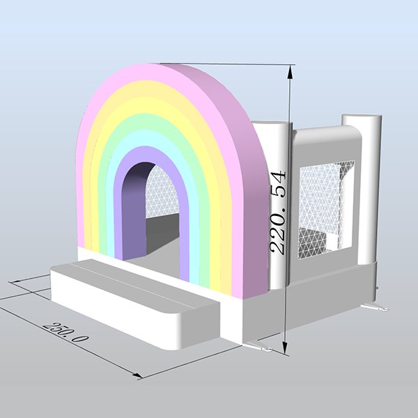 Pastel Rainbow Inflatable Bounce House for Kids Party Rental