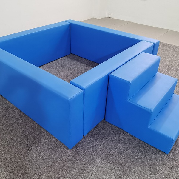 blue soft play ball pit with steps for toddler rental
