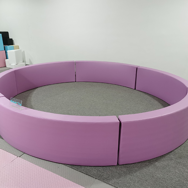 modular lavender foam circle pit for preschool crawling area