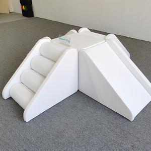 White climbing and sliding soft play center for toddlers