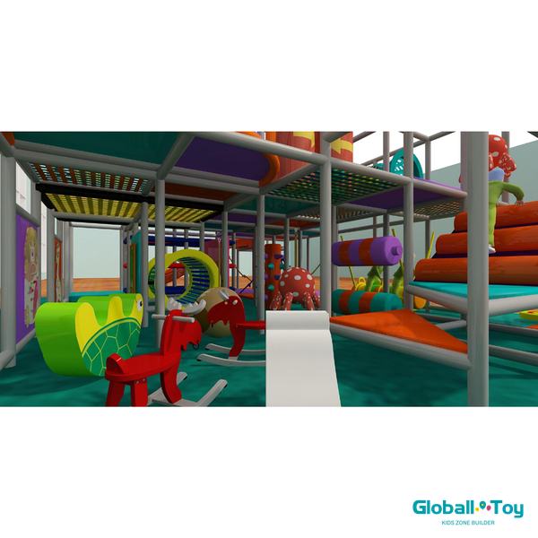 estrutura de jogo modular do centro de entretenimento familiar com design multinível