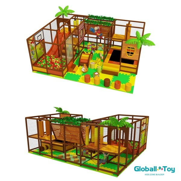modular toddler indoor play equipment with obstacle course and soft gym