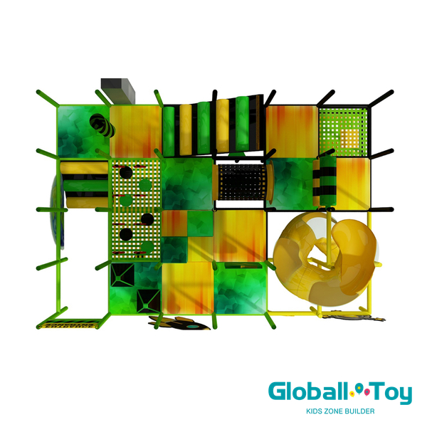 kids indoor amusement playground with slide tunnel climbing and ball pit