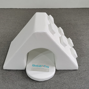 White soft foam climber tunnel with steps for crawling activities