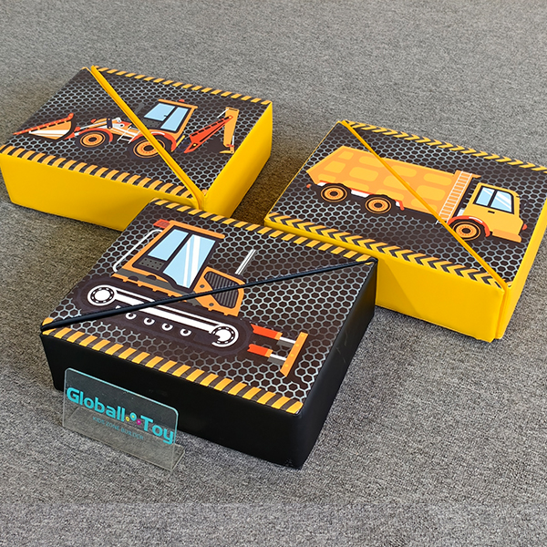 excavator and dump truck printed foam blocks