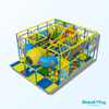 airplane tunnel module indoor playground with slides and climbing net