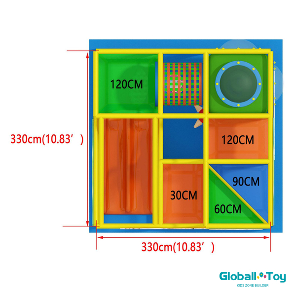 custom mini indoor play system manufacturer with cartoon rabbit decoration