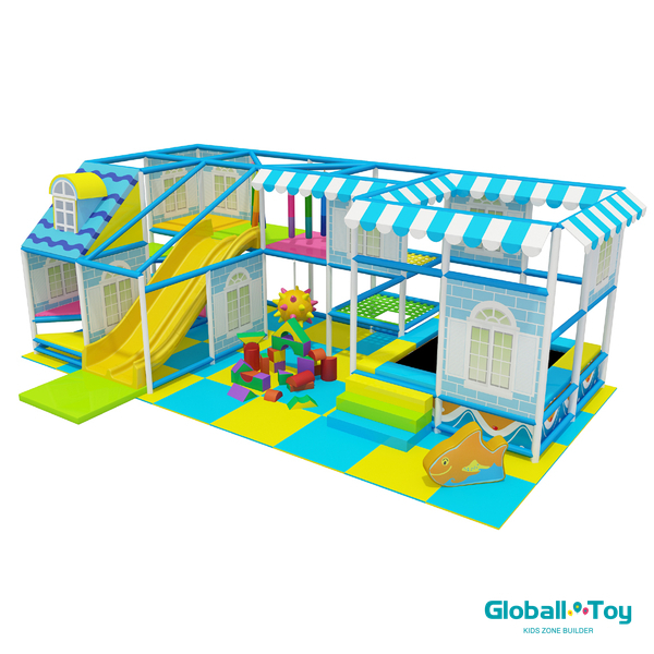 custom beach house indoor play structure manufacturer for kids play centers