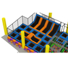 modular trampoline park system combined with rope course for family play centers